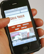 gregyoder.com on an iPhone